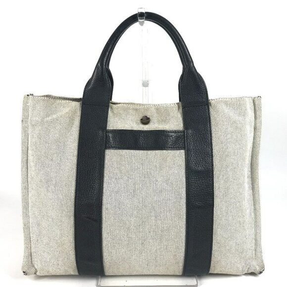 HERMES Sac Arne MM Bag Shoulder Bag Tote Bag Hand Bag cotton Black